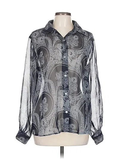 Pre-owned Patchington Long Sleeve Blouse In Silver