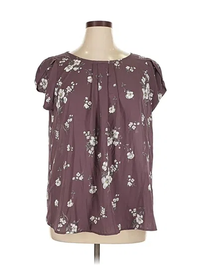 Pre-owned Papermoon Short Sleeve Blouse In Purple