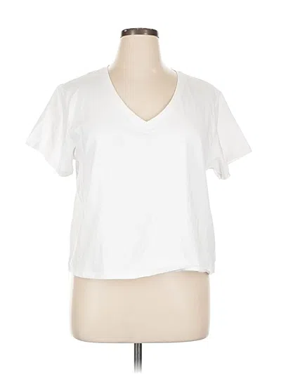 Pre-owned Athleta Short Sleeve T-shirt In White