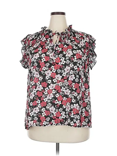 Pre-owned Voy Short Sleeve Blouse In Black