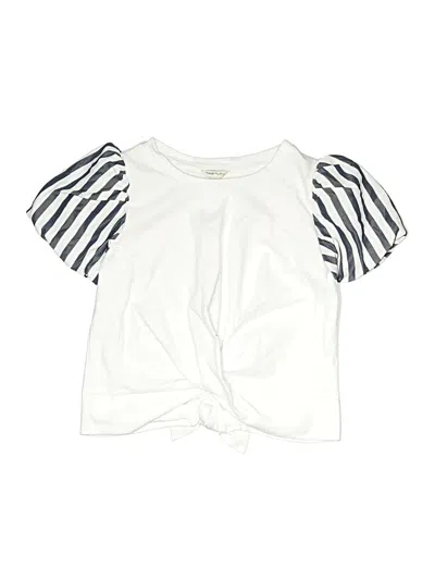 Pre-owned Habitual Kids' Short Sleeve Top White Sweetheart Neckline Tops