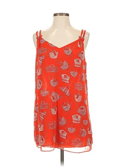 Pre-owned Cabi Sleeveless Top Orange Scoop Neck Tops