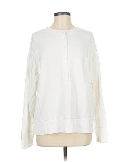 Pre-owned Athleta Cardigan Sweater In White