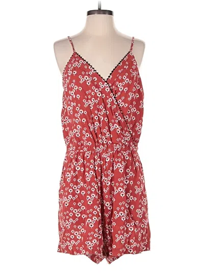 Pre-owned Ann Taylor Loft Romper In Red