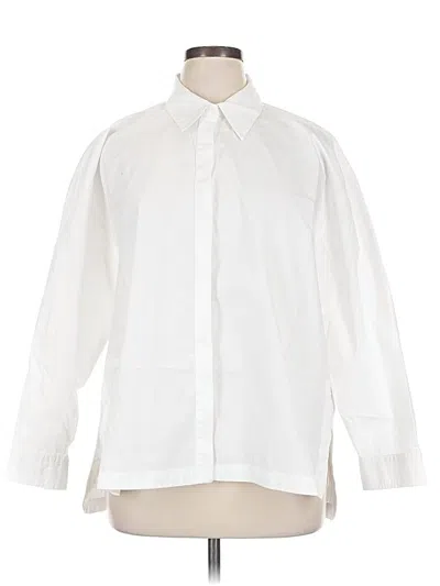 Pre-owned Banana Republic Factory Store 3/4 Sleeve Button Down Shirt In White