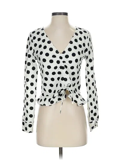 Pre-owned L'academie Los Angeles 3/4 Sleeve Blouse In White