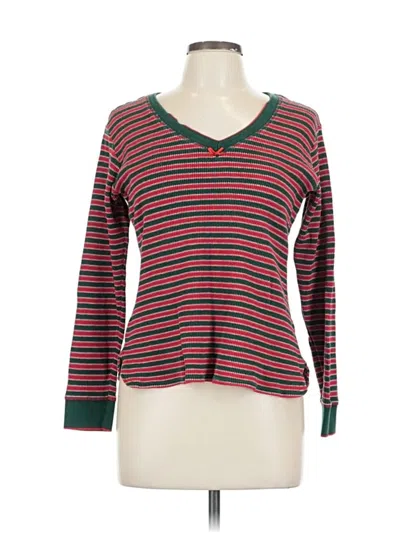 Pre-owned Victoria's Secret Long Sleeve Henley Shirt In Burgundy