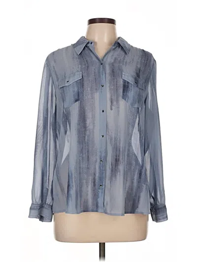 Pre-owned Chico's Long Sleeve Blouse In Blue