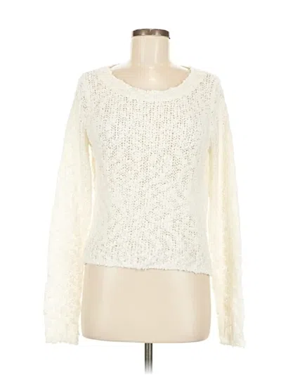 Pre-owned Leith Long Sleeve Top Ivory Boatneck Tops In White