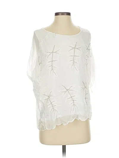 Pre-owned Elena Baldi Short Sleeve Blouse In White