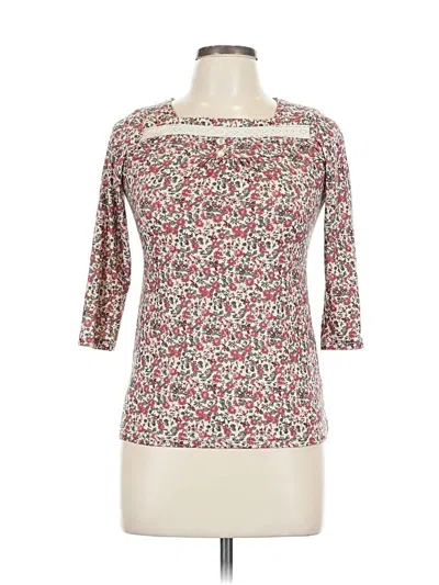 Pre-owned Cameleon 3/4 Sleeve Top Tan Sweetheart Neckline Tops In Brown