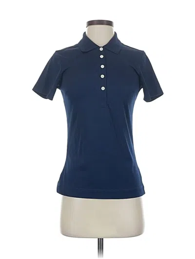 Pre-owned Nike Short Sleeve Top Blue Mock Neckline Tops