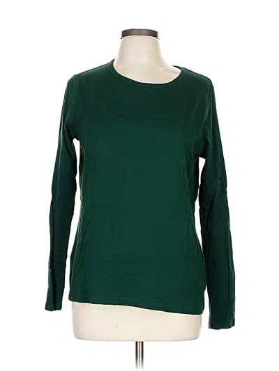 Pre-owned Lands' End Long Sleeve T-shirt In Green