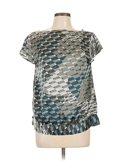 Pre-owned Banana Republic Factory Store Short Sleeve Blouse In Silver
