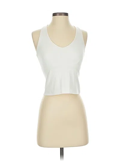 Pre-owned Girlfriend Collective Tank Top Ivory Halter Neckline Tops In White