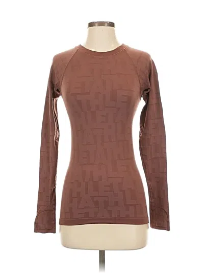 Pre-owned Athleta Long Sleeve T-shirt In Brown