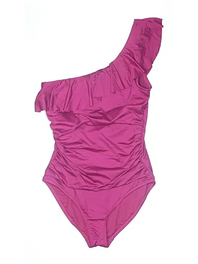 Pre-owned Liz Claiborne Sleeveless Top Purple One Shoulder Neckline Tops