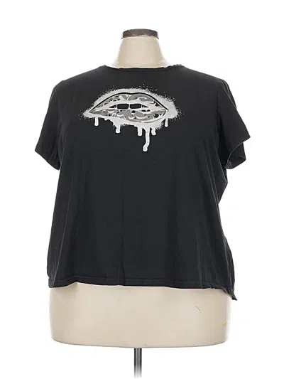 Pre-owned City Chic Short Sleeve T-shirt In Black
