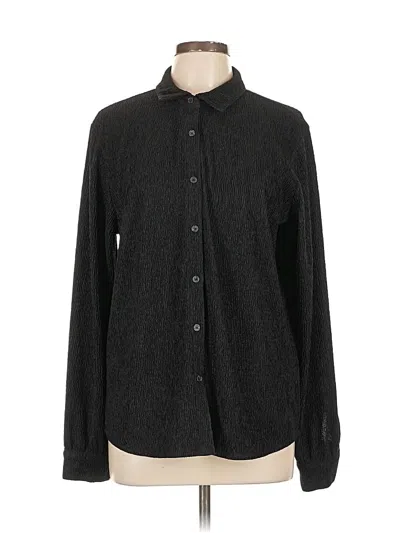 Pre-owned Z Supply Long Sleeve Button Down Shirt In Black