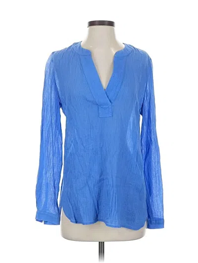 Pre-owned Diane Von Furstenberg Long Sleeve Blouse In Blue