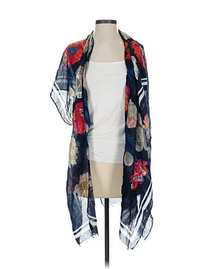 Pre-owned Woven Heart Kimono In Blue