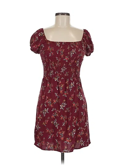Pre-owned Sky And Sparrow Casual Dress In Burgundy