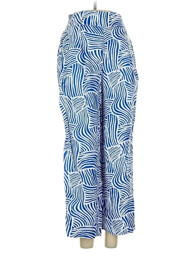 Pre-owned Loft Beach Linen Pants In Blue
