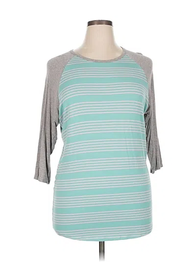 Pre-owned Lularoe 3/4 Sleeve T-shirt In Blue