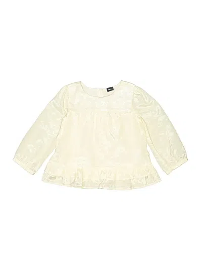 Pre-owned Baby Gap Kids' Long Sleeve Blouse In White