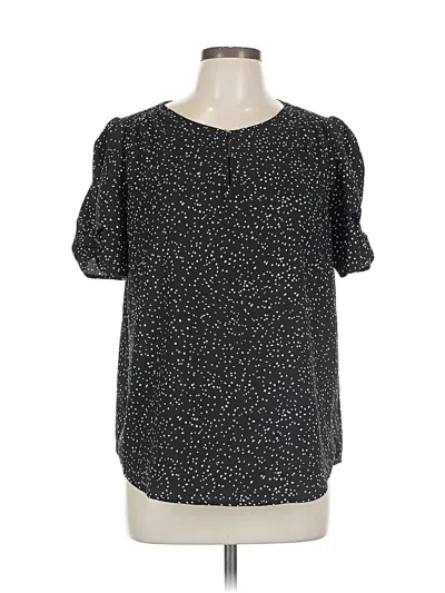 Pre-owned Jones New York Short Sleeve Blouse In Black