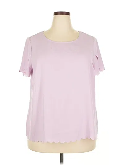 Elle Short Sleeve Top Pink Keyhole Neckline Tops In Pink