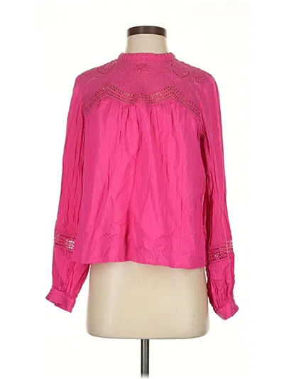 Pre-owned By Anthropologie Long Sleeve Blouse In Pink