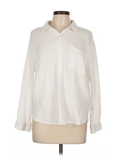 Pre-owned Thread & Supply Long Sleeve Button Down Shirt In White