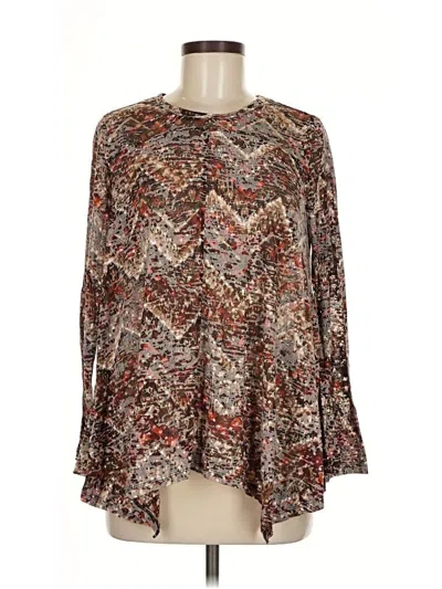 Pre-owned Rafaella Long Sleeve T-shirt In Brown