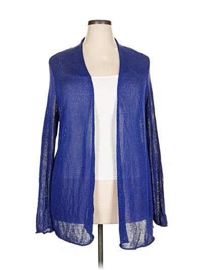 Pre-owned Eileen Fisher Cardigan Sweater In Blue