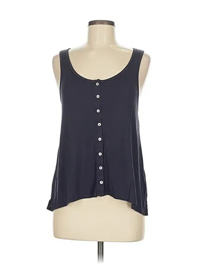 Pre-owned Pink Rose Tank Top Blue Strapless Neckline Tops