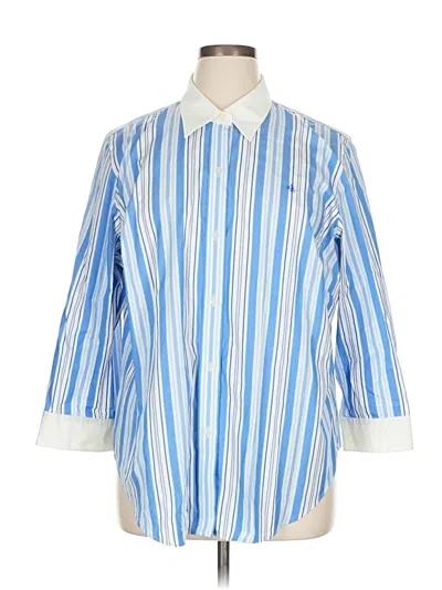 Pre-owned Polo Ralph Lauren 3/4 Sleeve Button Down Shirt In Blue