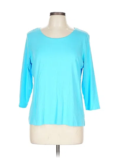 Pre-owned Chico's 3/4 Sleeve T-shirt In Blue