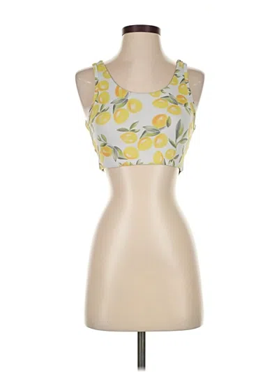 Pre-owned Strut This Tank Top Yellow Strapless Neckline Tops