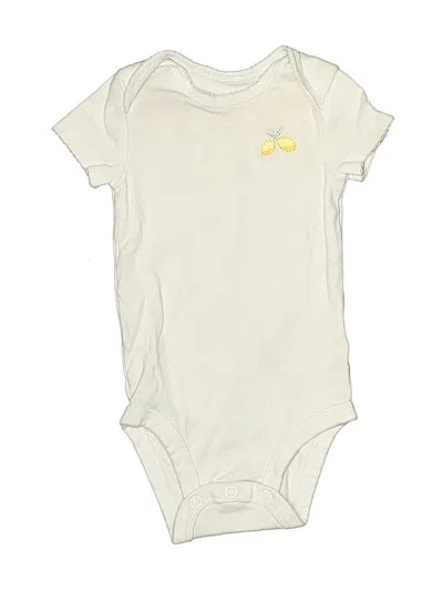 Pre-owned Child Of Mine By Carter's Babies' Short Sleeve Onesie In White