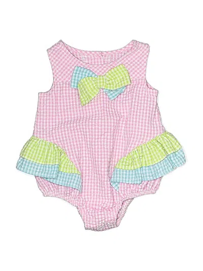 Pre-owned Bonnie Baby Babies' Short Sleeve Outfit In Pink