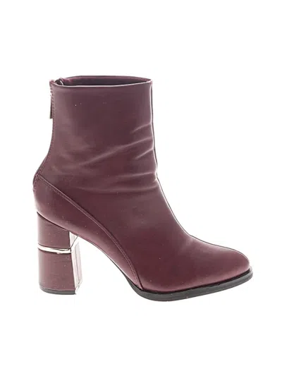 Pre-owned Forever 21 Boots In Burgundy