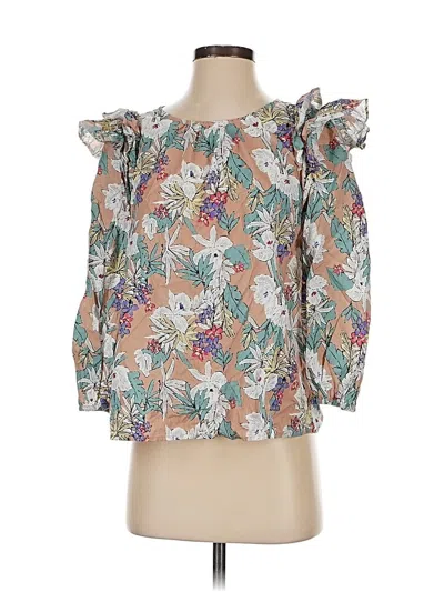 Pre-owned Skies Are Blue 3/4 Sleeve Blouse In Green