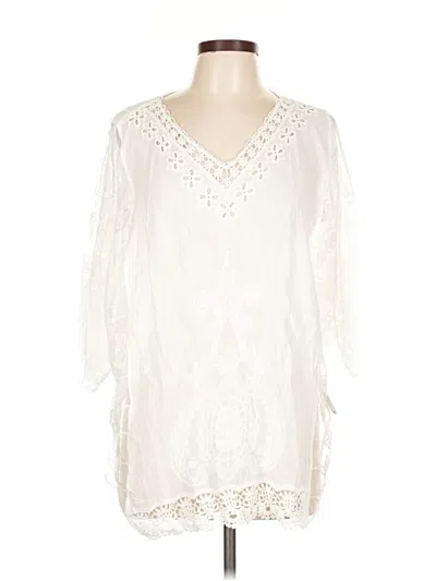 Pre-owned Kindred 3/4 Sleeve Blouse In White