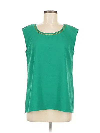 Pre-owned Ann Taylor Sleeveless Blouse In Green