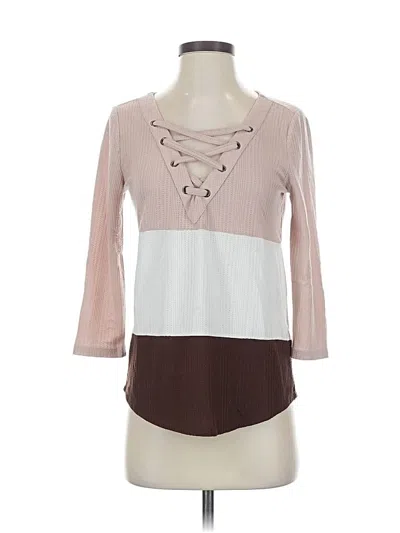 Pre-owned 24/7 Maurices 3/4 Sleeve T-shirt In Pink