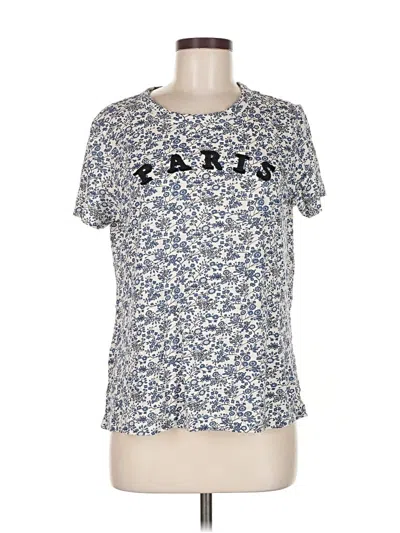 Pre-owned Ann Taylor Loft Short Sleeve T-shirt In Blue