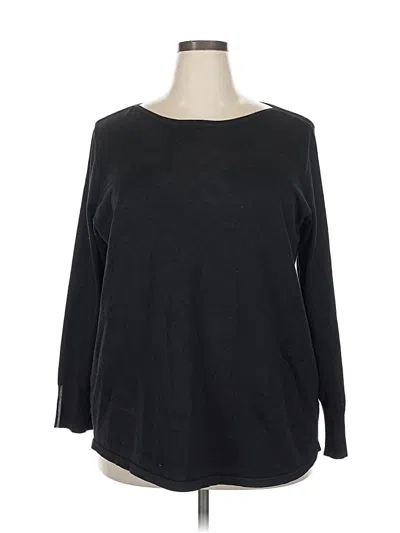 Pre-owned Chico's 3/4 Sleeve T-shirt In Black