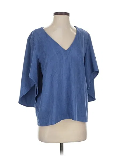 Pre-owned Anna Cate 3/4 Sleeve Blouse In Blue
