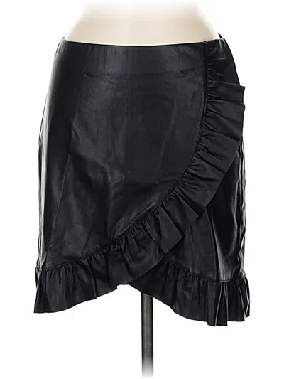 Pre-owned Aqua Faux Leather Skirt In Black
